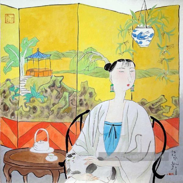 Hu yongkai chinois dame 8 Peintures à l'huile